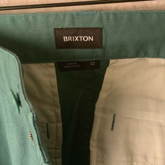 Brixton Choice Relaxed Fit Chino Pants Green Mens Size 32 - Picture 2 of 3